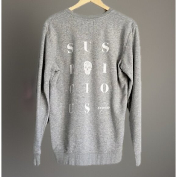 Suspicious Antwerp Sweatshirt Mens SZ Medium Gray Organic Cotton Sustainable - Picture 1 of 14